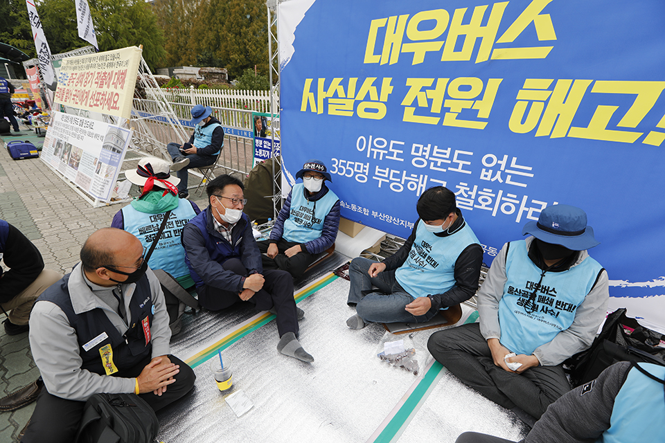 대우버스 부당해고 투쟁 농성장 ⓒ 김한주 기자