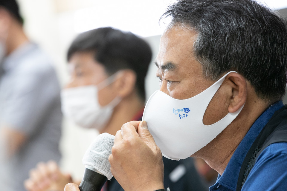 양경수 민주노총 위원장이 정부의 7.3 전국노동자대회 대응방침에 대한 민주노총의 입장을 발표했다. ⓒ 송승현 기자
