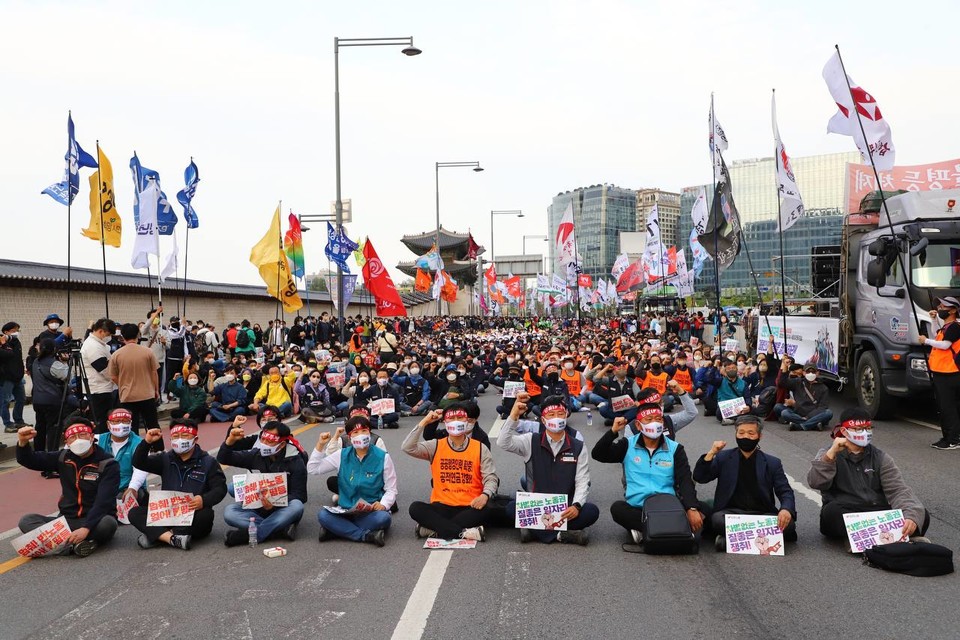 2022년 민주노총 세계노동절 서울대회가 1일 오후 2시 서울시청 인근에서 진행됐다. ⓒ 양지웅 기자