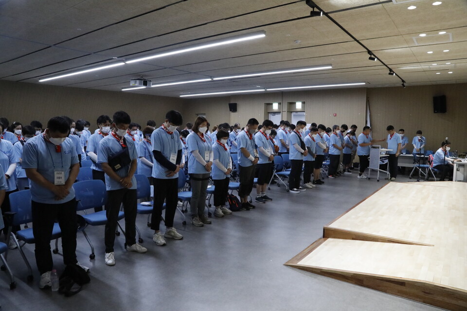 6일, 민주노총 서울본부에서 23기 중통대 발대식이 진행됐다. ⓒ 김준 기자