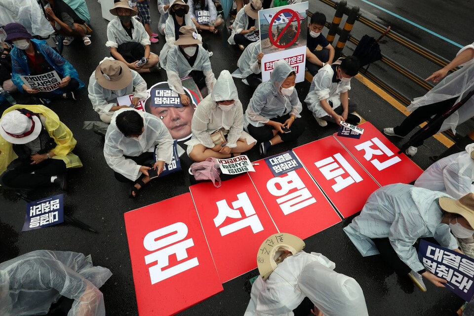 13일 숭례문에서 열린 8.15 전국노동자대회 ⓒ 백승호 기자