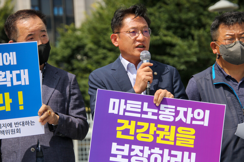  ▲ 발언 진행 중인 배진교 정의당 민생대책 특별위원장