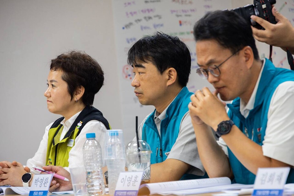 민주노총이 8일 오전 10시 서울 중구 민주노총 15층 교육장에서 국정기획위원회를 만나 정책협의를 했다. 민주노총은 이재명정부의 국정기조를 수립할 국정기획위원회에 민주노총의 정책요구를 반영할 수 있도록 의견을 전달했다. 사진=송승현