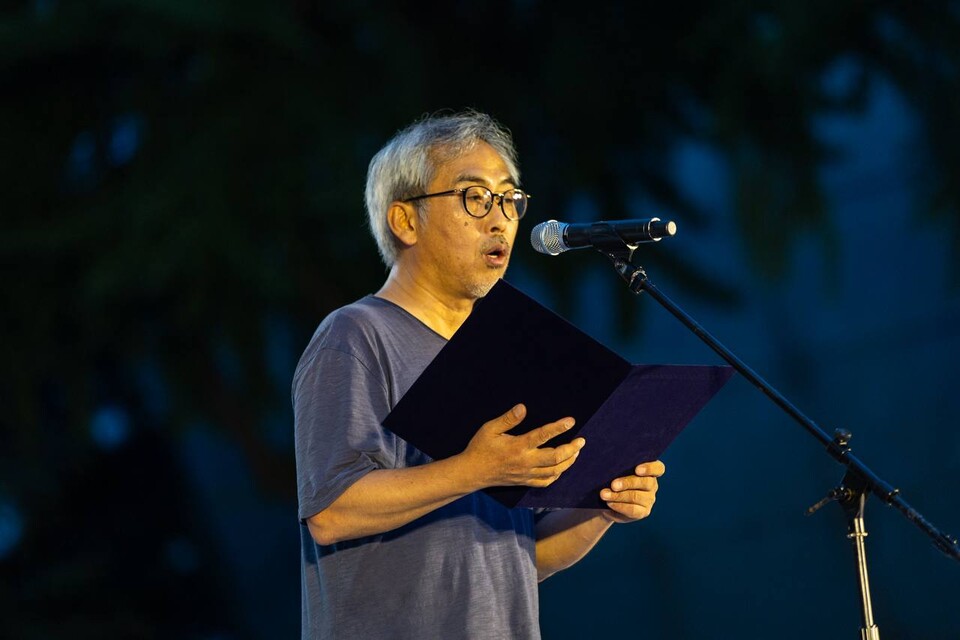 민주노총이 15일 오후 5시30분 서울 중구 숭례문 인근에서 ‘내란세력을 완전청산하고 미국의 경제-안보 수탈을 저지하자’는 기치로 8.15전국노동자대회를 열었다. 이태호 시민평화포험 운영위원. 사진=송승현